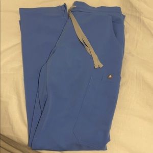 FIGS YOLA SCRUB PANTS XXS petite Ceil blue
